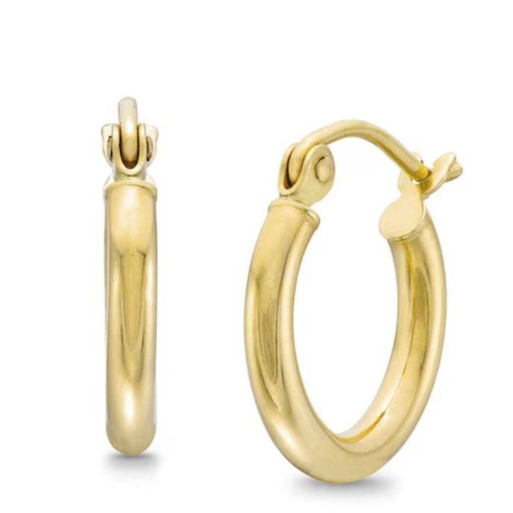 Classic Gold Hoop Earrings - Polished Yellow Gold Finish